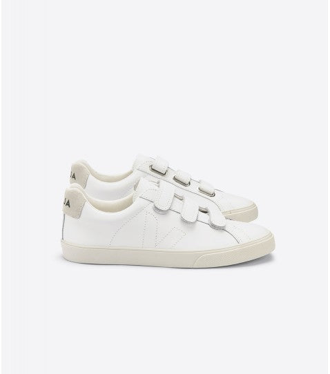 Veja Sneakers - 3 Lock Leather Sneakers in Extra White