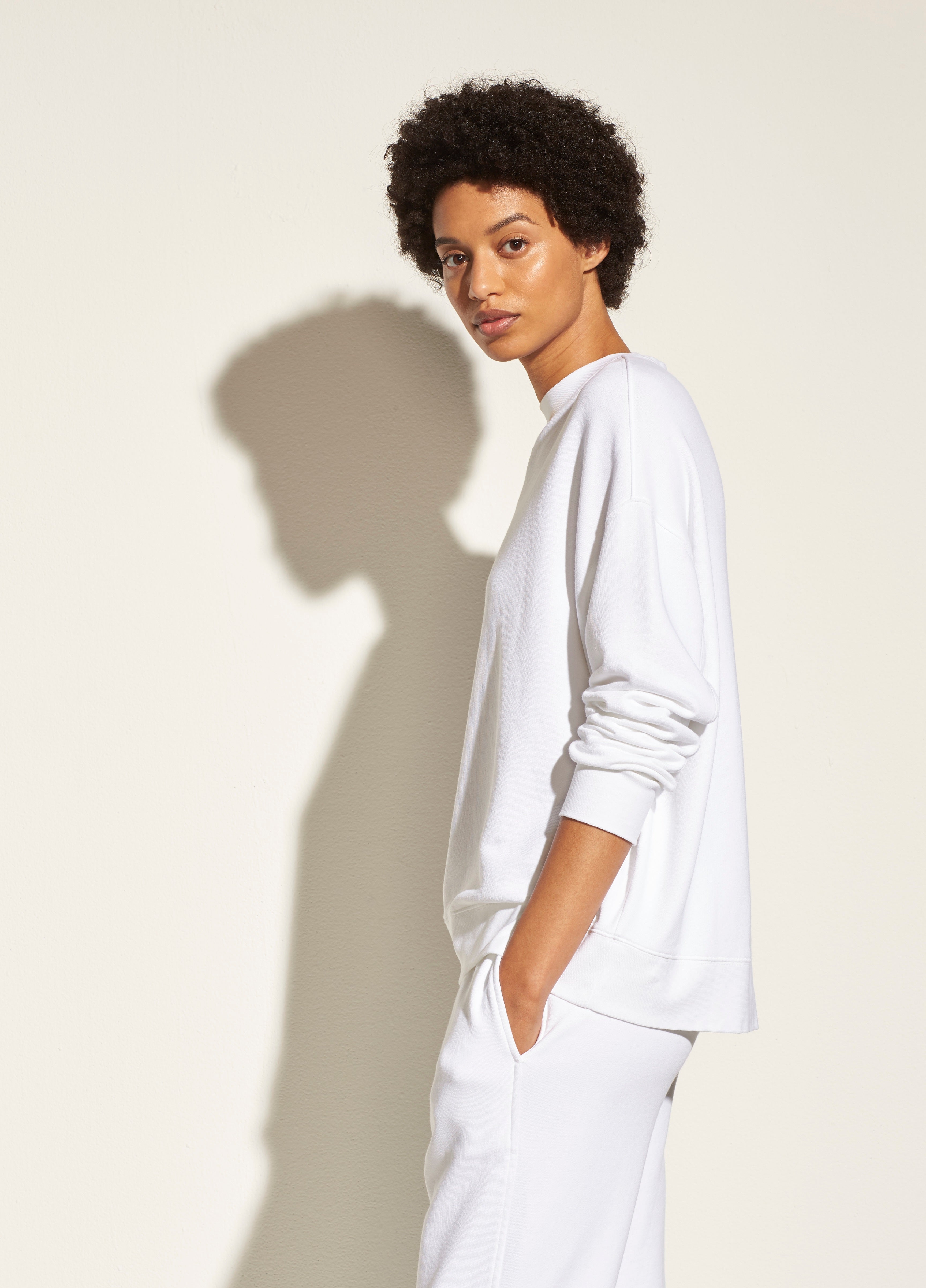 Vince - Essential Relaxed Pullover in Optic White – Blond Genius
