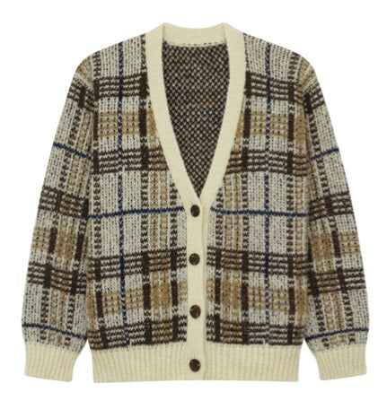 The Great - The Estate Cardigan in Toasted Walnut Plaid
