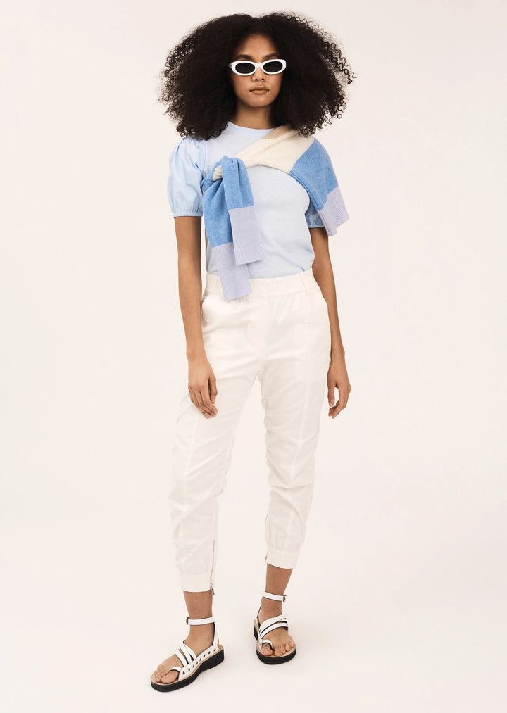 Derek Lam 10 Crosby - Eva Puff Sleeve Tee in Pale Blue