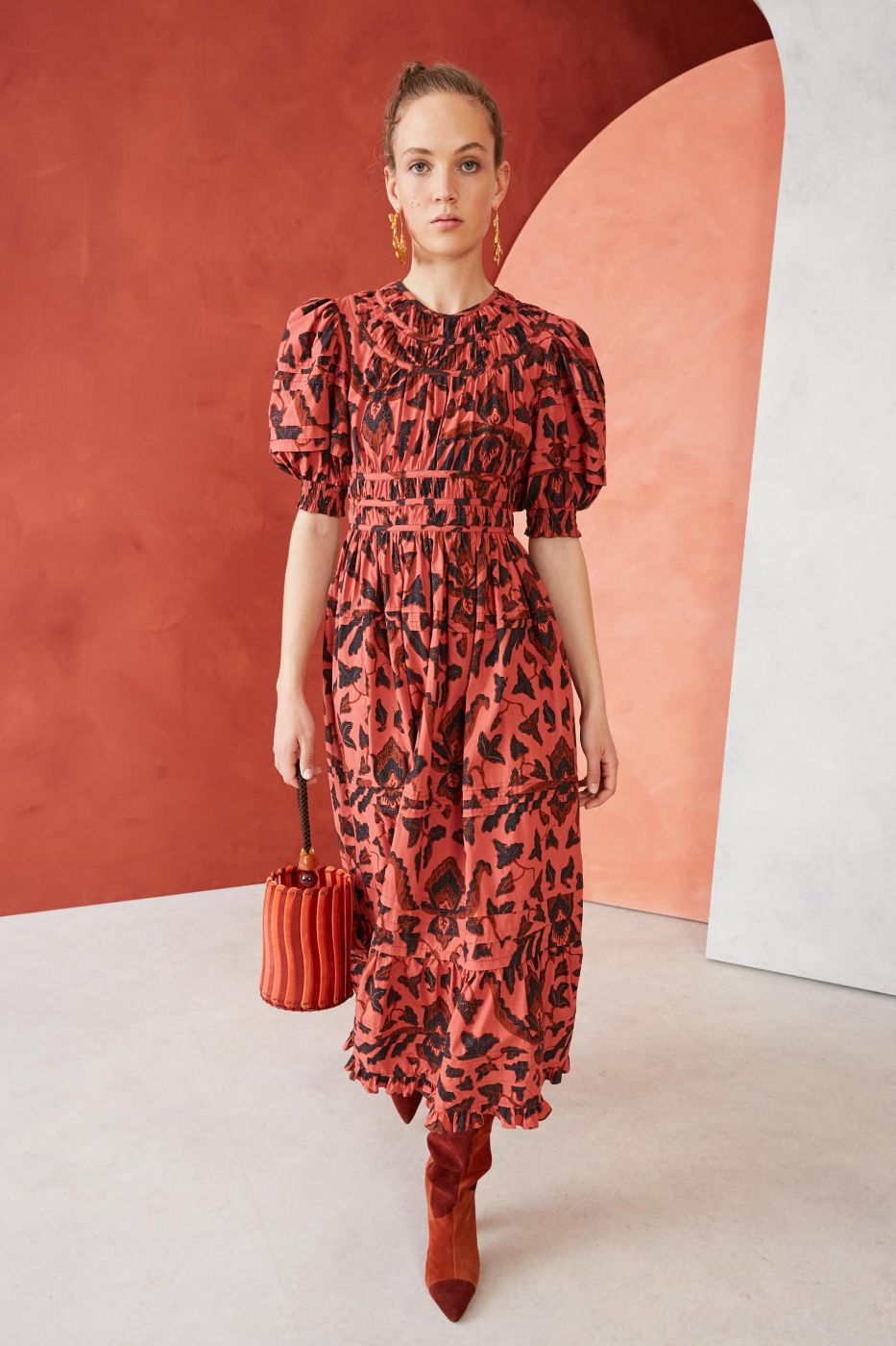 ULLA JOHNSON- Indah Dress Cinnabar