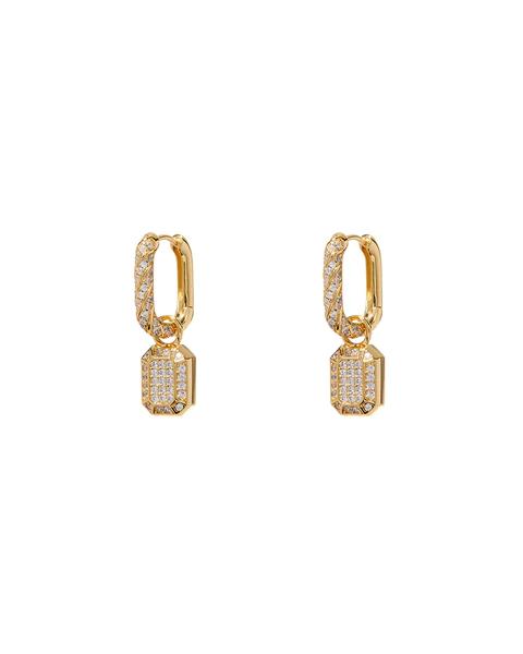 Luv AJ - Faceted Diamond Huggies in Gold