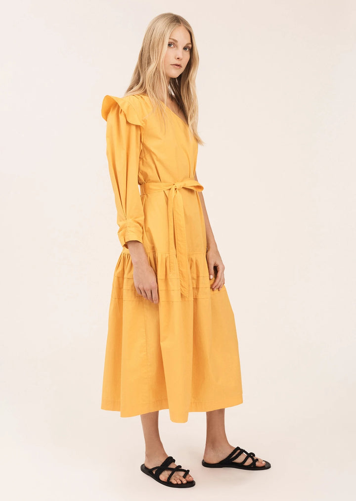 Derek Lam 10 Crosby - Finley One Shoulder Midi Dress in Orange