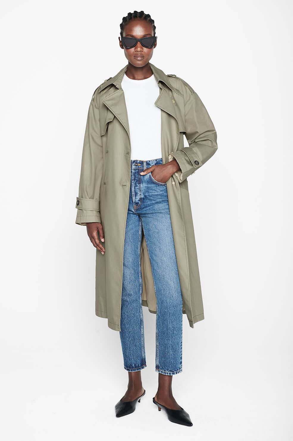 Anine Bing - Finley Trench in Green Khaki