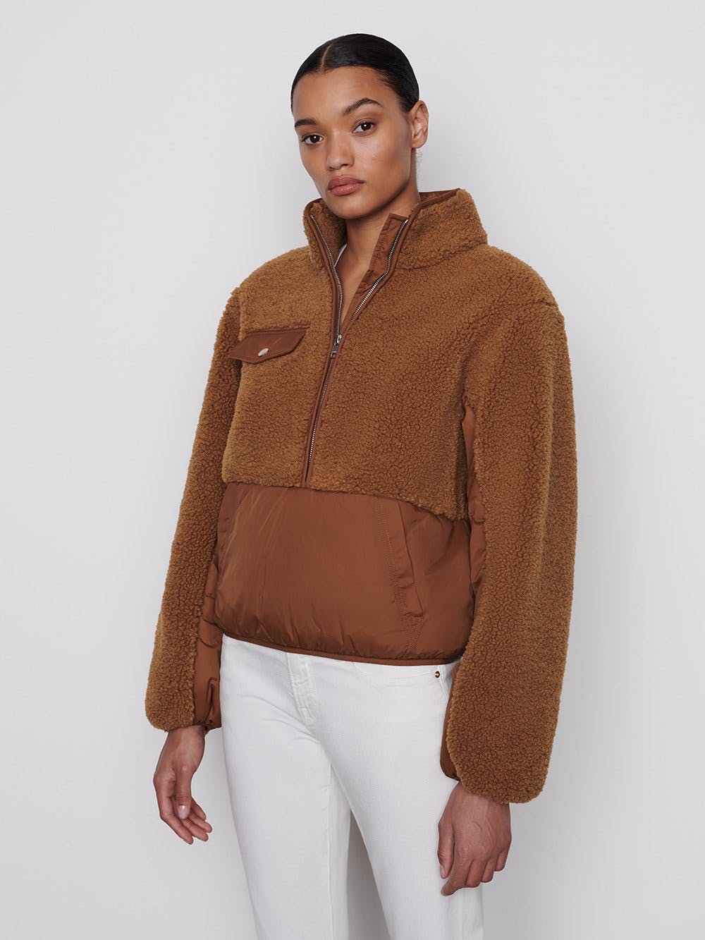 Frame - Fleece Mix Pullover in Vicuna