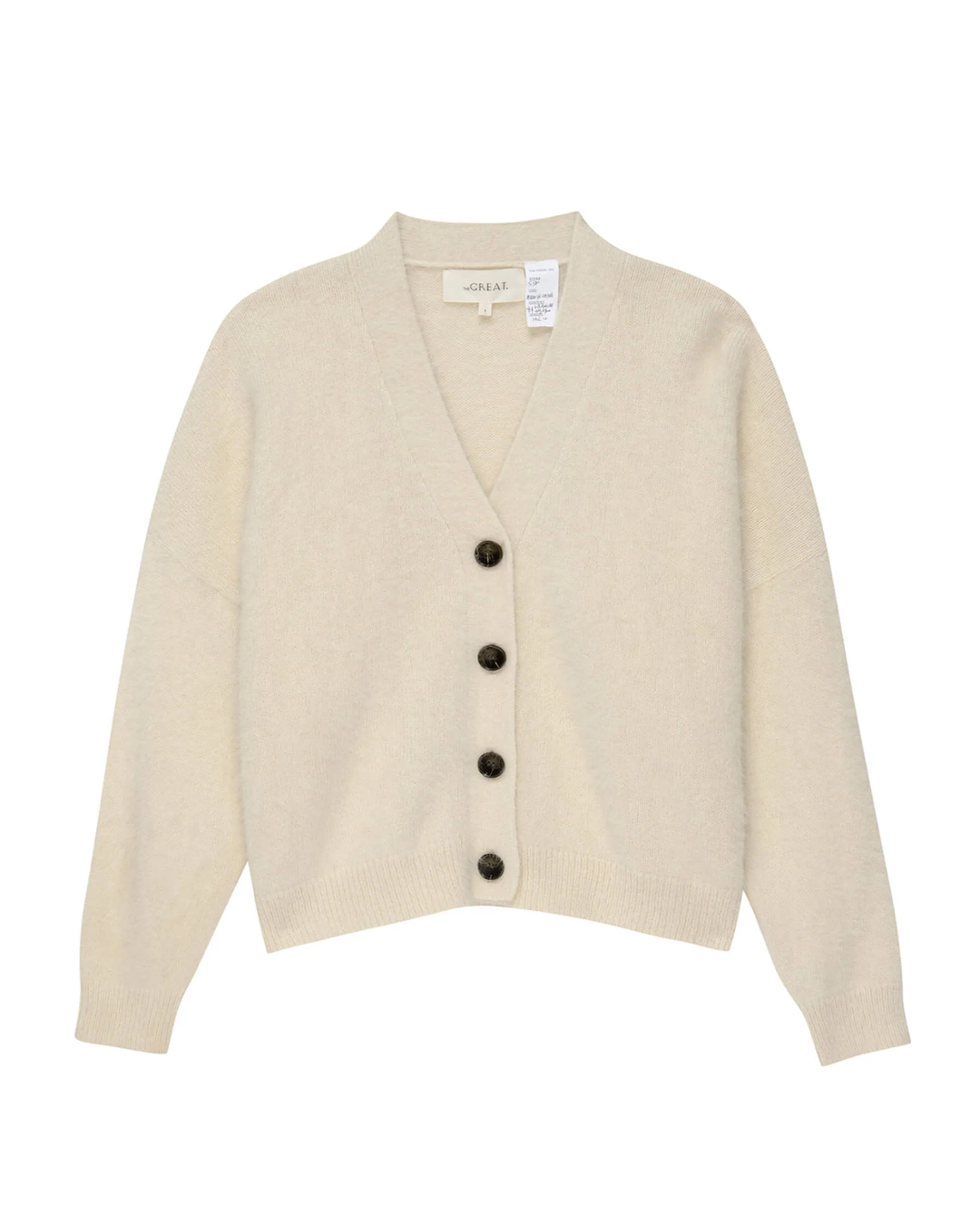 The Great The Fluffy Slouch Cardigan in Cream