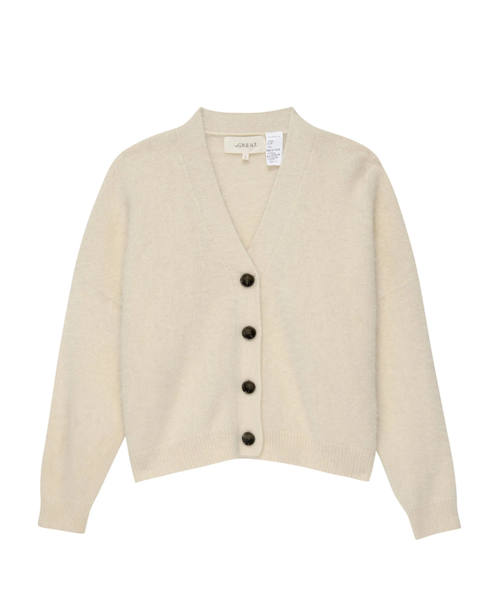 The Great - The Fluffy Slouch Cardigan in Cream
