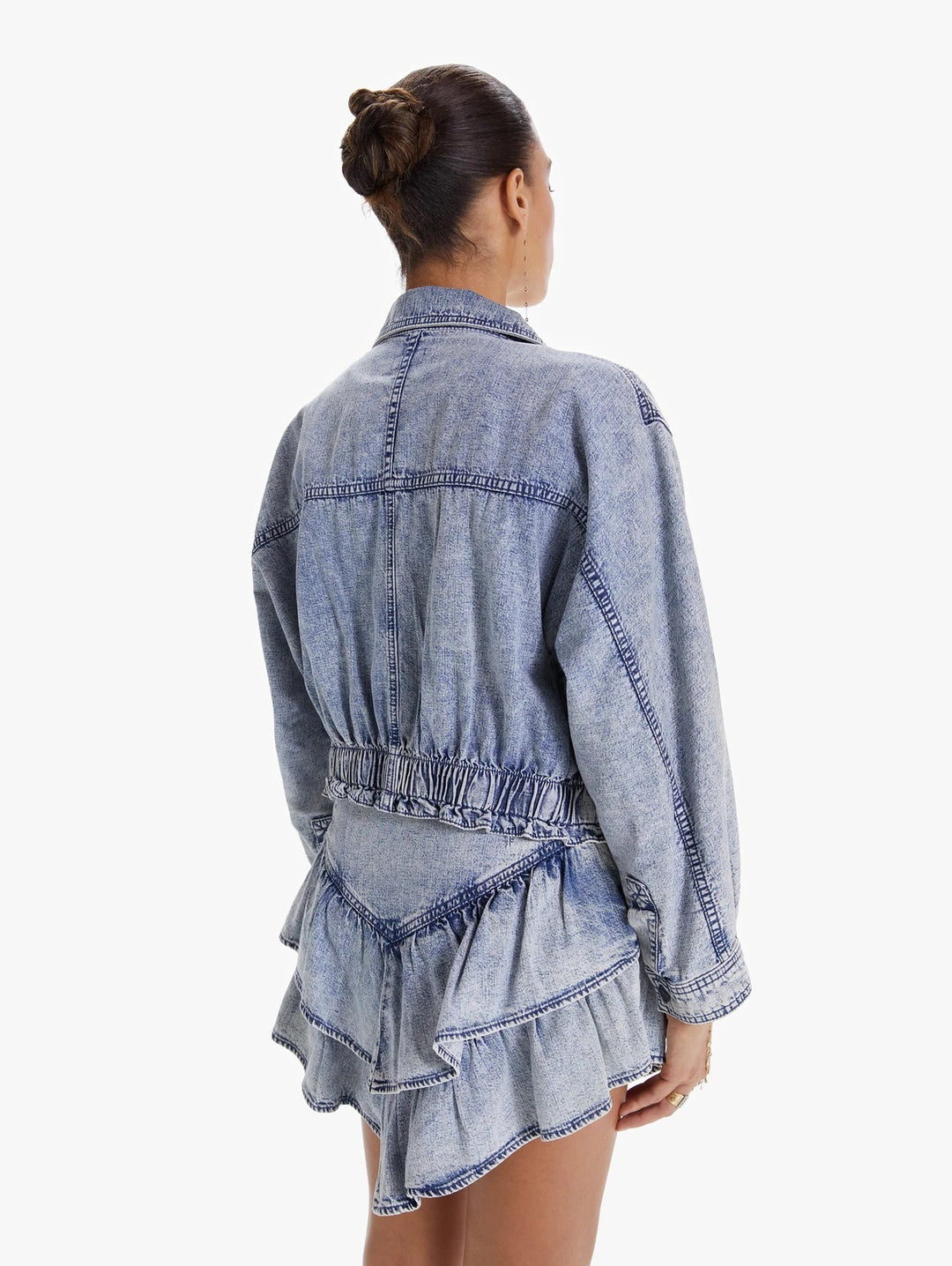 Mother - The Fly Away Ruffle Jacket in Threading the Needle
