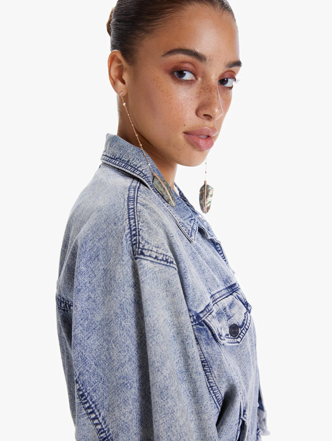 Mother - The Fly Away Ruffle Jacket in Threading the Needle