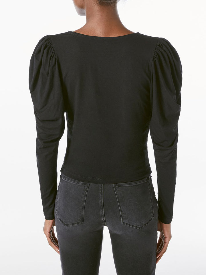 Frame - Agnes Knit Top in Noir Tops