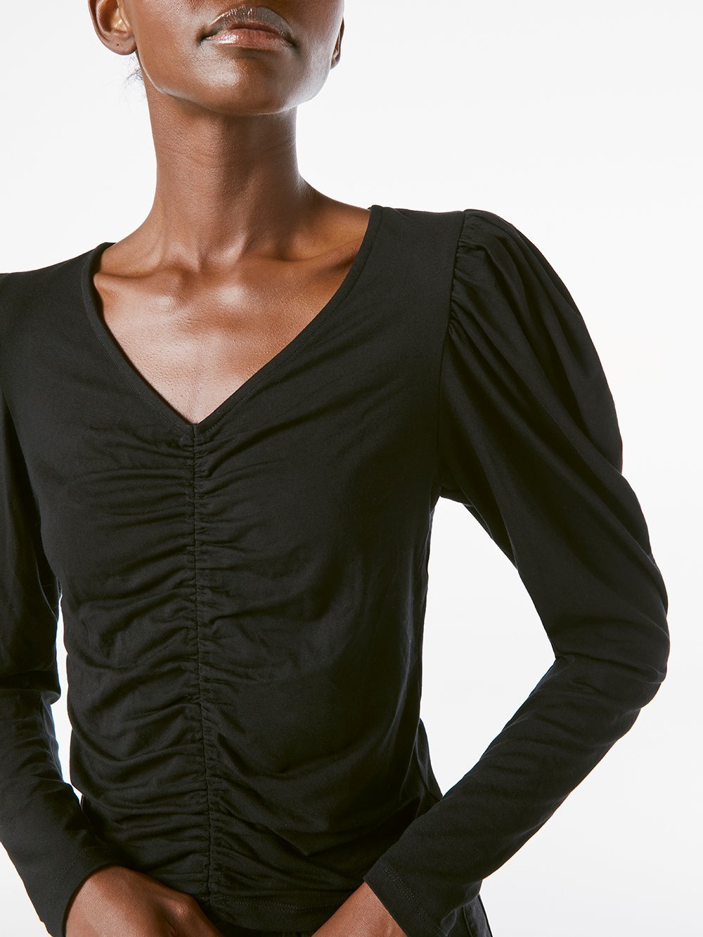 Frame - Agnes Knit Top in Noir Tops