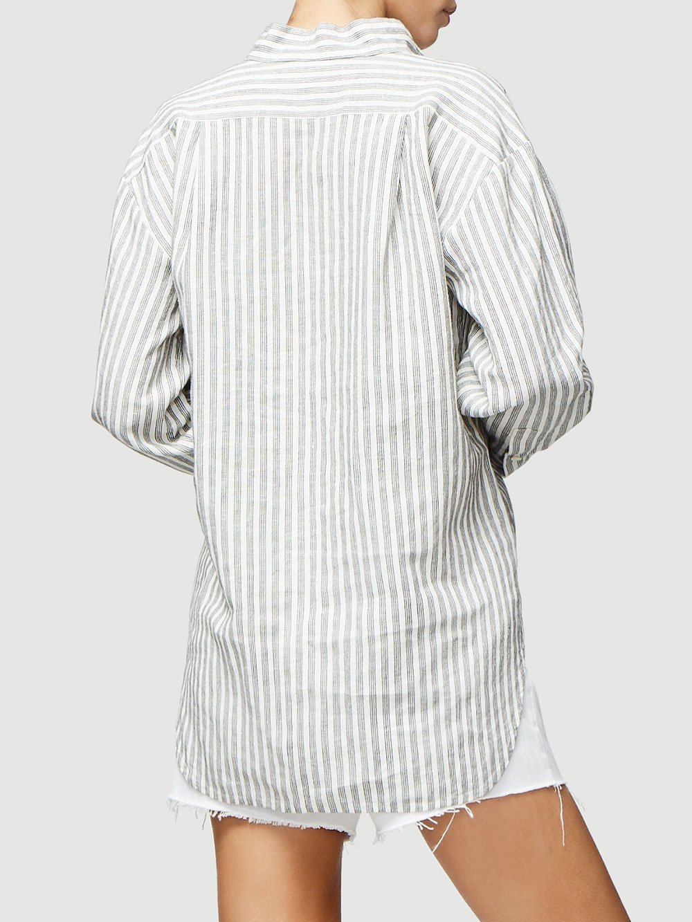 FRAME - Clean Collared Shirt in Off White Multi
