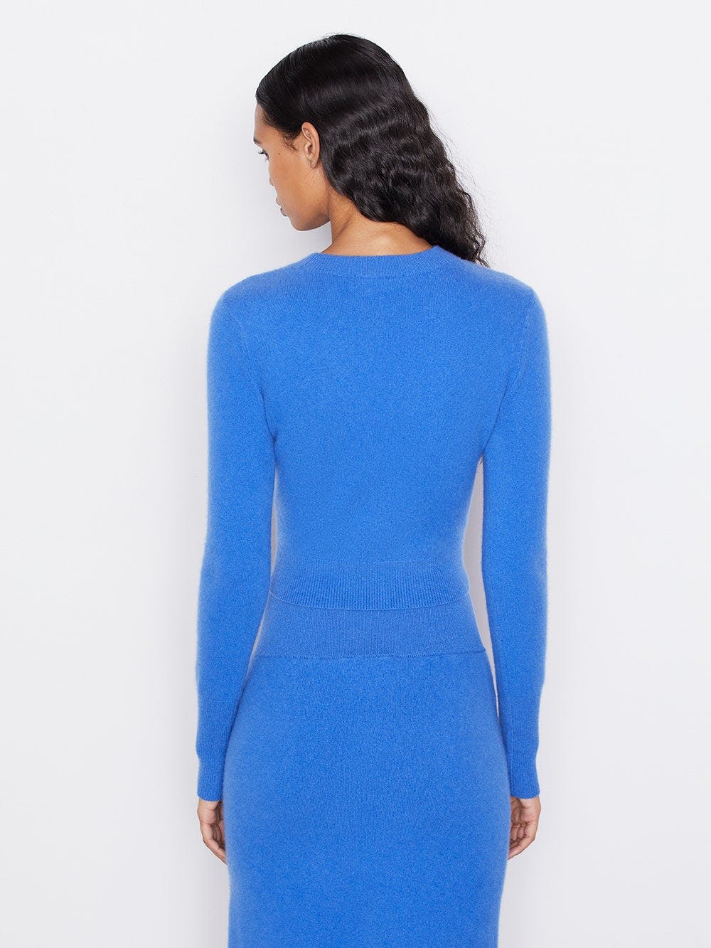 Frame - Cut Out Crew Sweater in Jet Stream Clothing - Sweaters