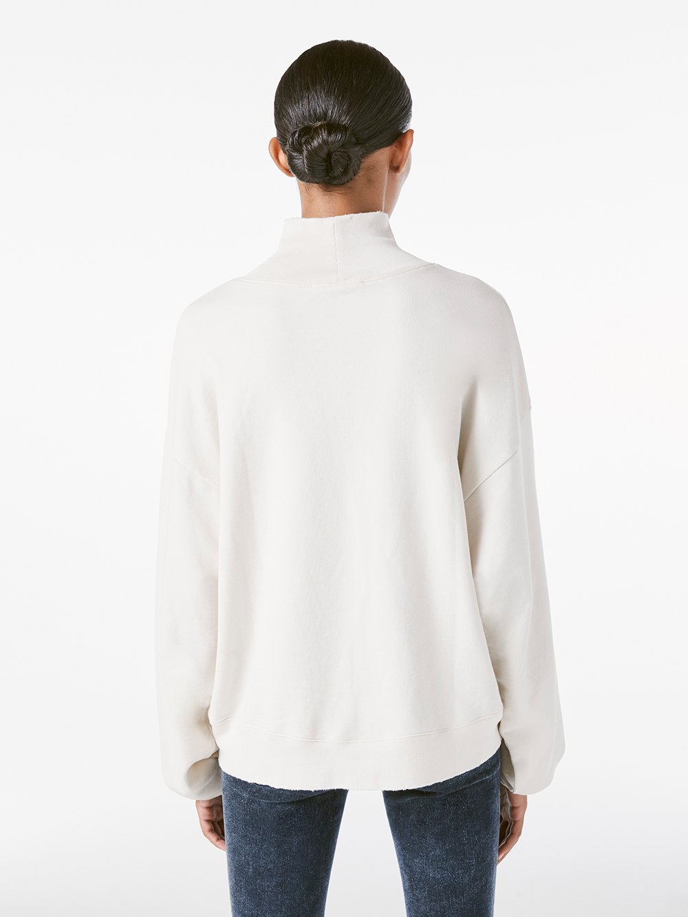 Frame - Funnel Neck Sweatshirt in Vintage Winter White