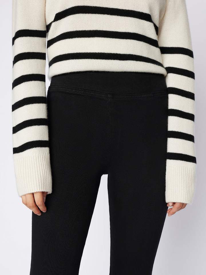 Frame - Jet Set Crop Mini Boot in Sheer Noir Denim