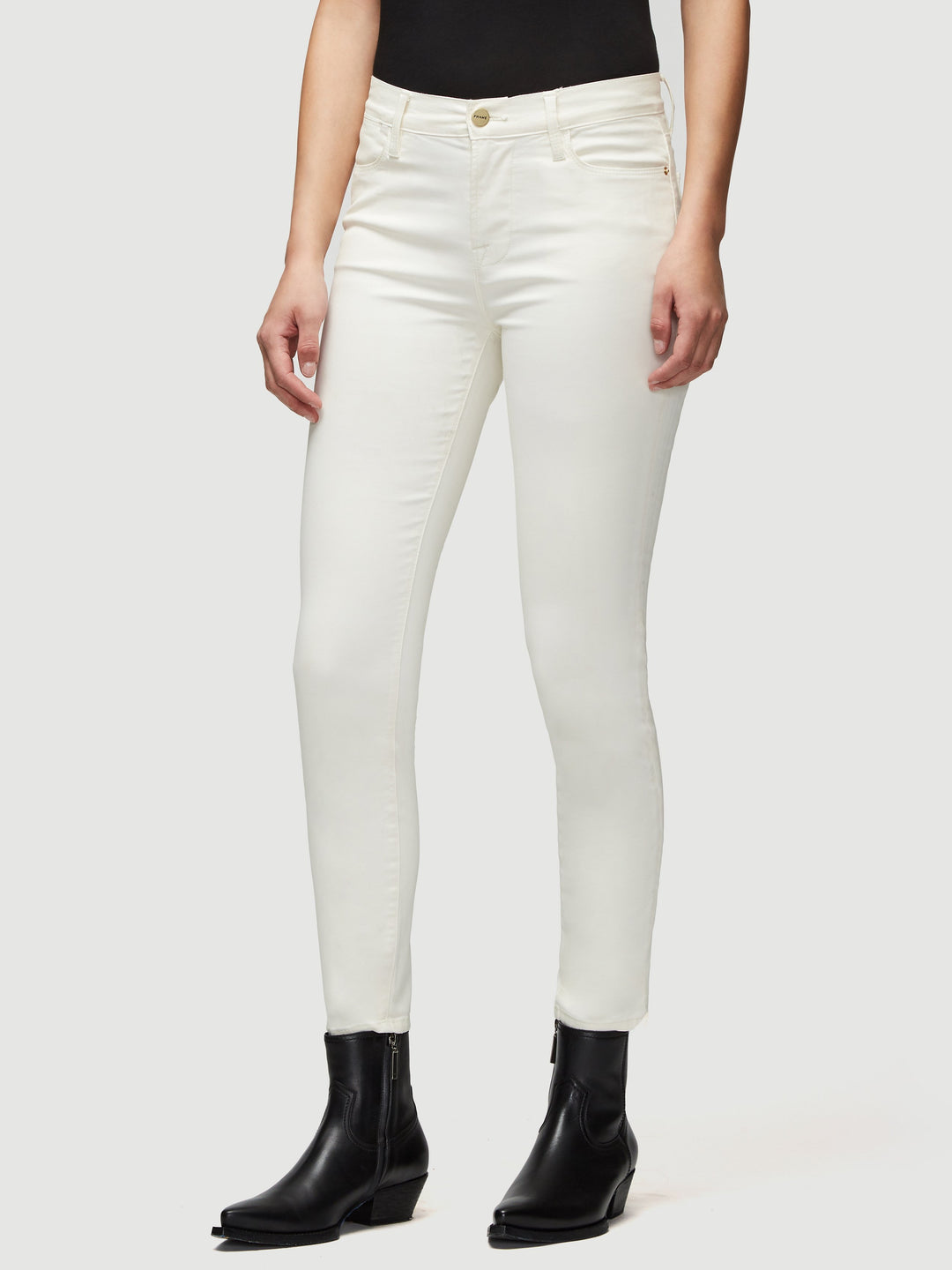 Frame - Le High Skinny Coated in Off White