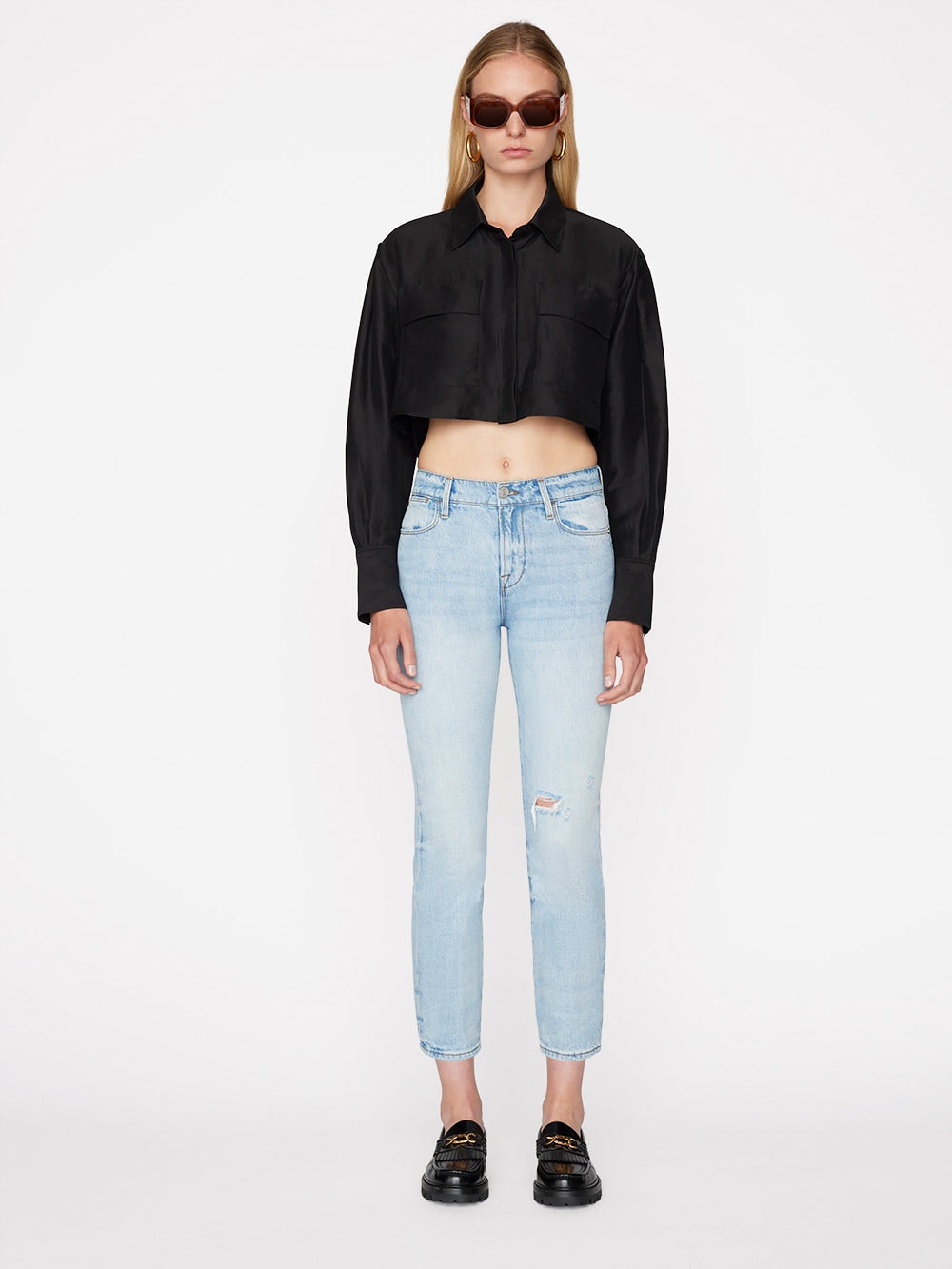 Frame - Le High Straight in Winslow Denim
