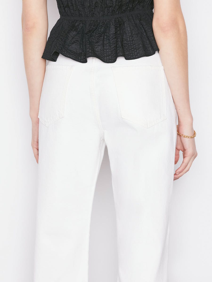Frame - Le Jane Crop in Rumpled Blanc Denim