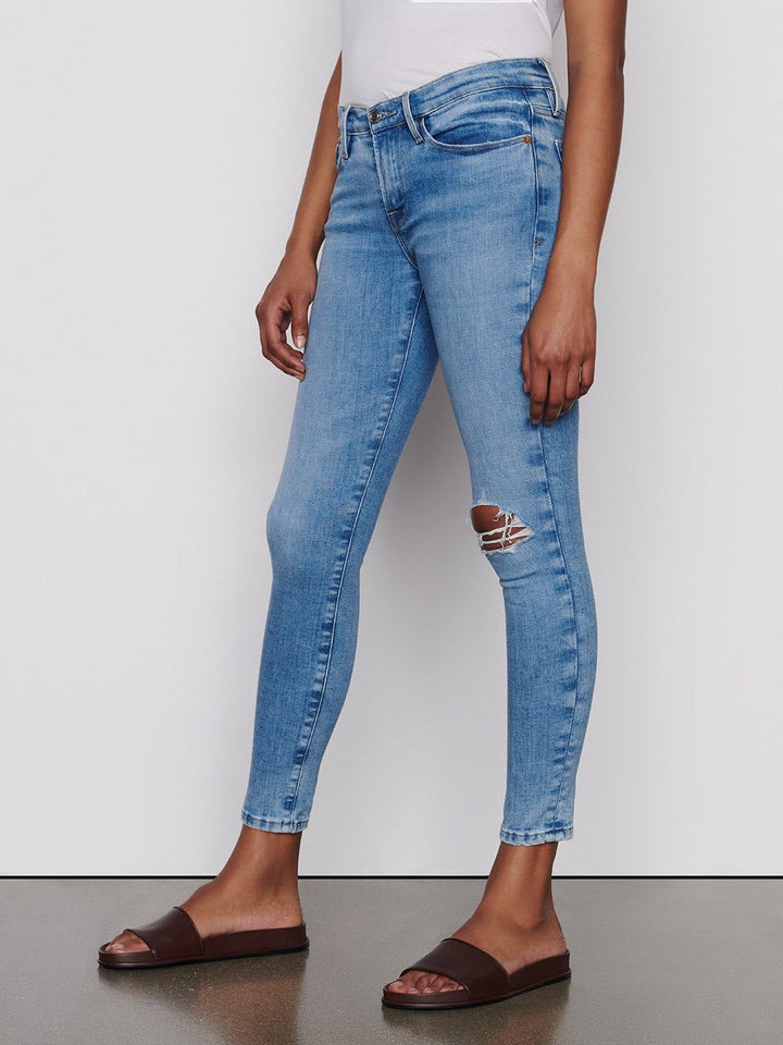 Frame - Le Skinny de Jeanne Degradable in Handcrafted Destruct Denim