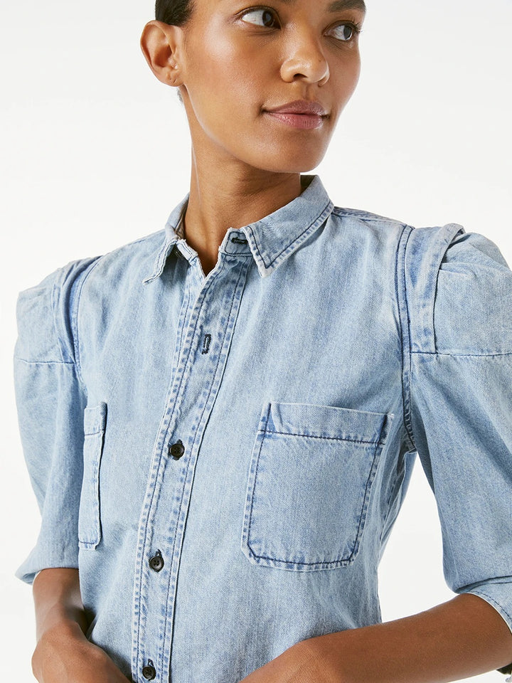 Frame - Rosette Sleeve Shirt in Cresthaven Tops