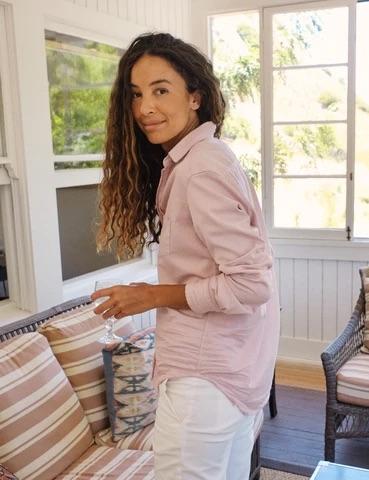 Frank & Eileen - Barry Italian Denim Button Up in Blush