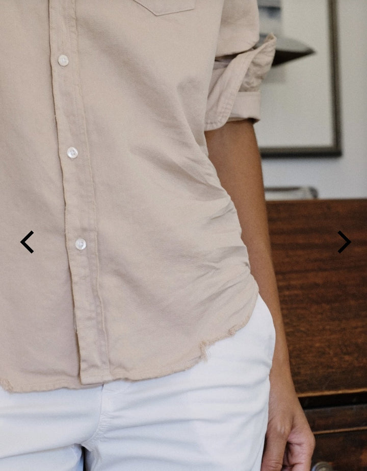 Frank & Eileen - Barry Italian Denim Button Up in Sand