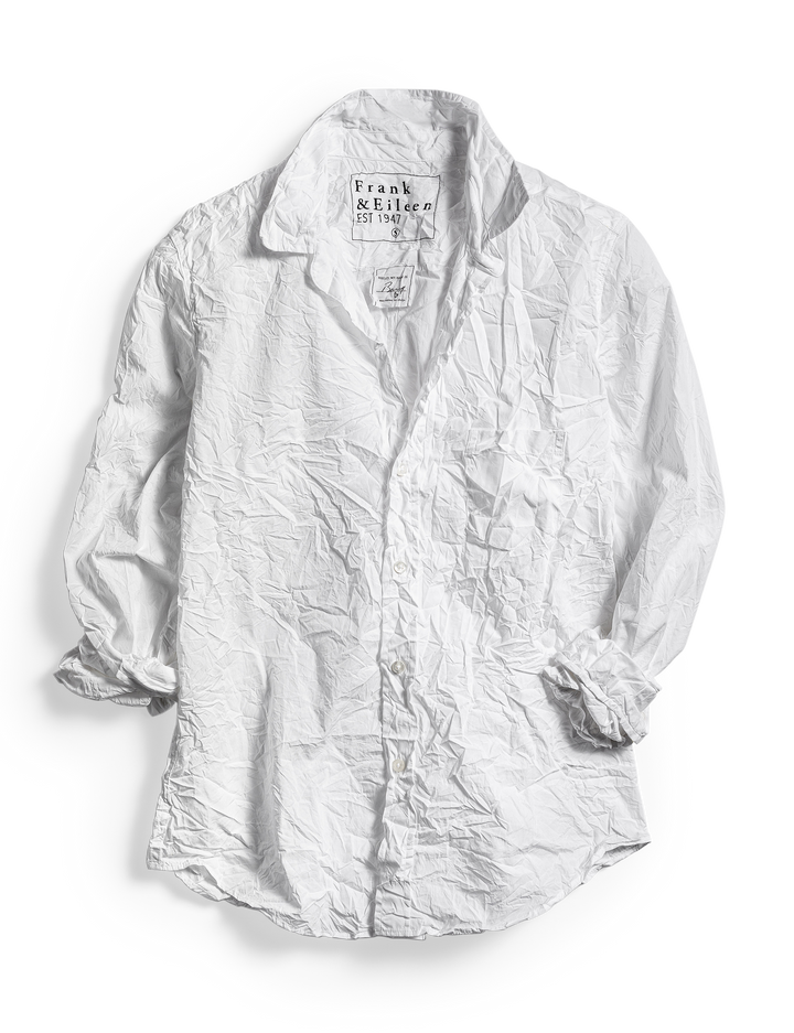 Frank & Eileen - Barry Woven Button Up in White Crinkle Superfine Tops