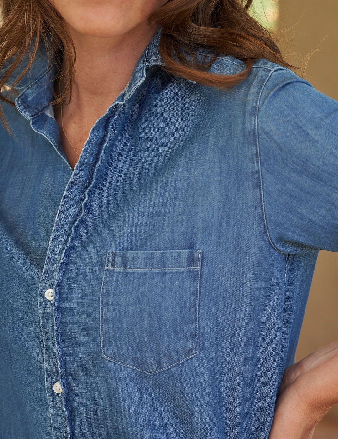 Frank & Eileen - Mary Woven Button Up Dress in Vintage Stonewashed Indigo Dresses