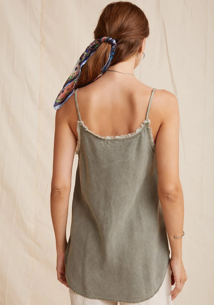 Bella Dahl - Frayed Edge Cami in Soft Army