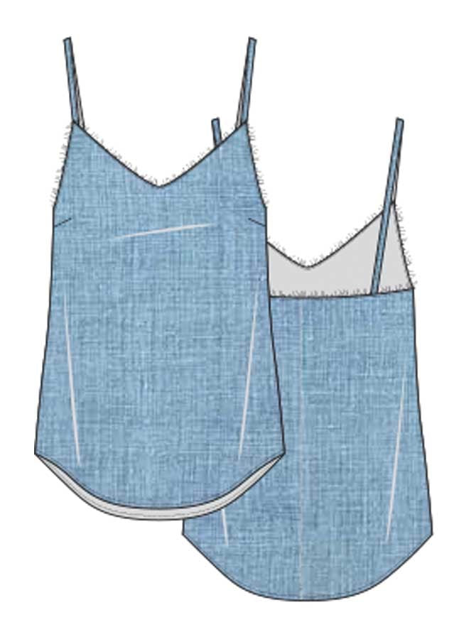 Bella Dahl - Frayed Edge Camisole in Seaside Indigo Tops