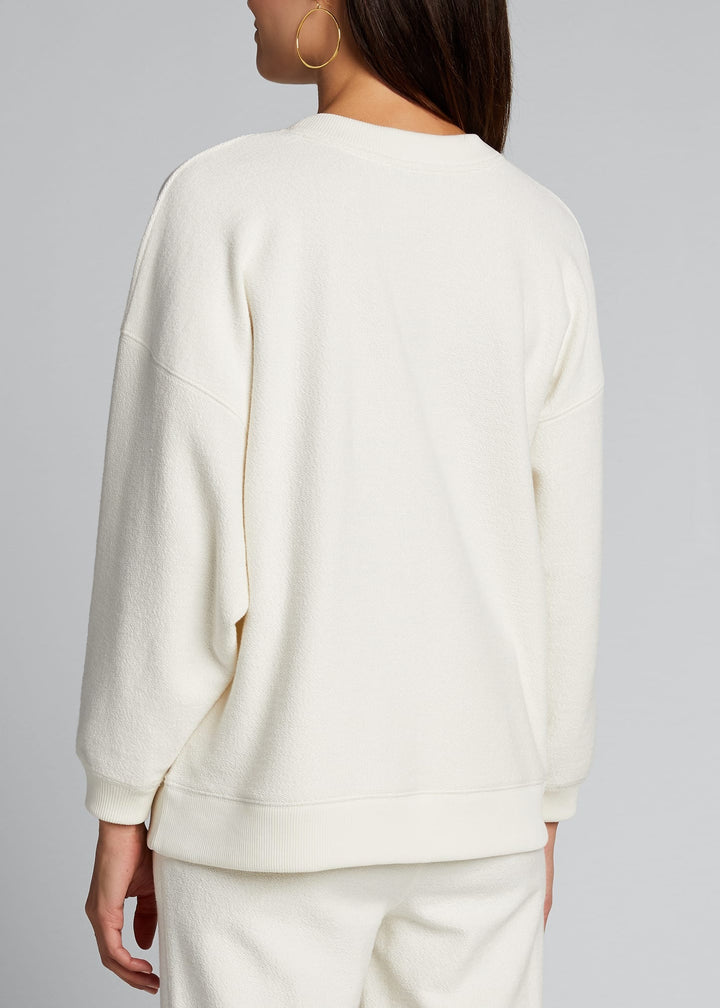 Vince - Ribbed Long Sleeve Pullover in Bone