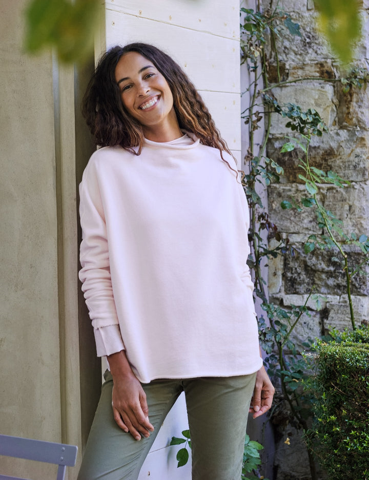 Frank & Eileen - L/S Funnel Neck Capelet in Ballet Slipper