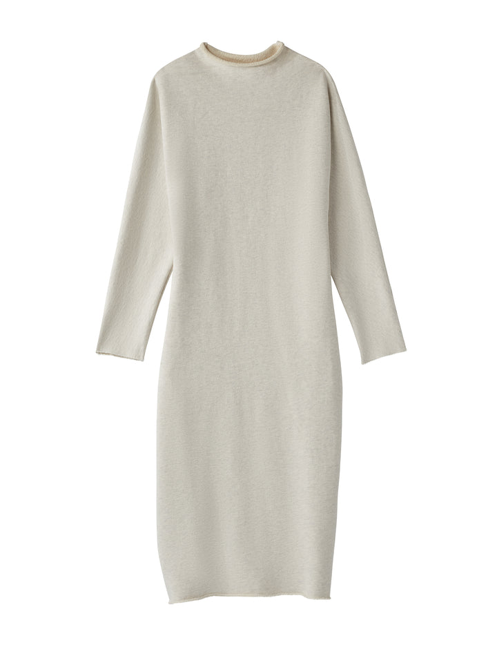 Frank & Eileen - Funnel Neck Midi Dress in Heather White Melange