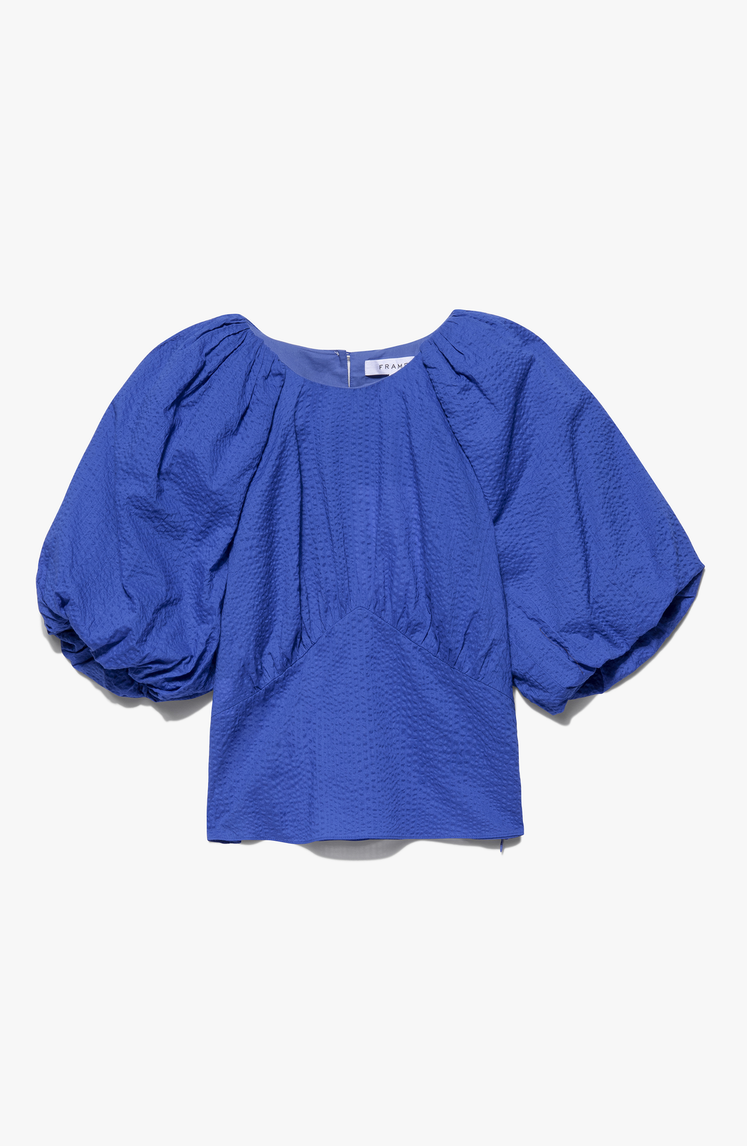 Frame - Gathered Seam Top in Cornflower Blue