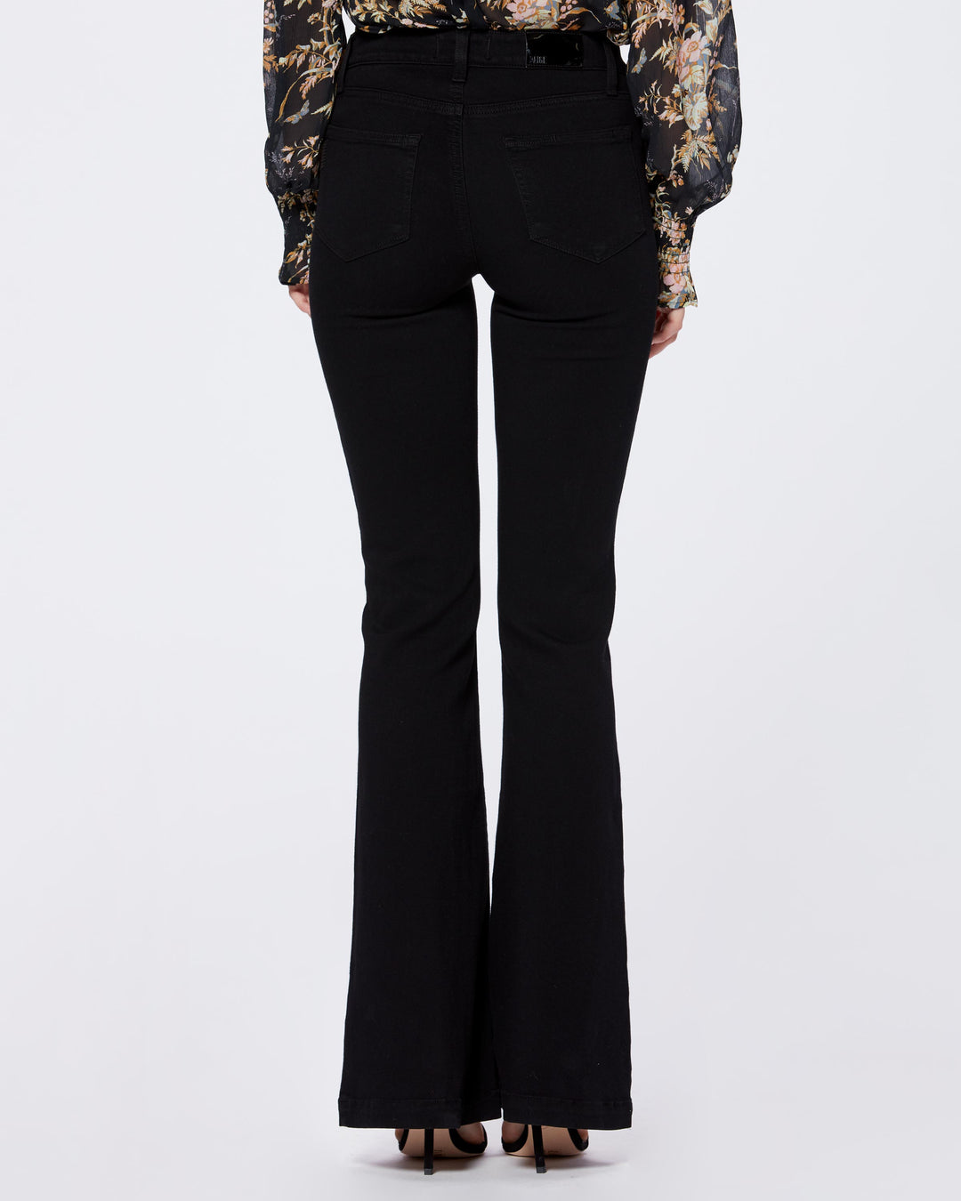 Paige Premium Denim - Genevieve Patch Pockets in Black Shadow