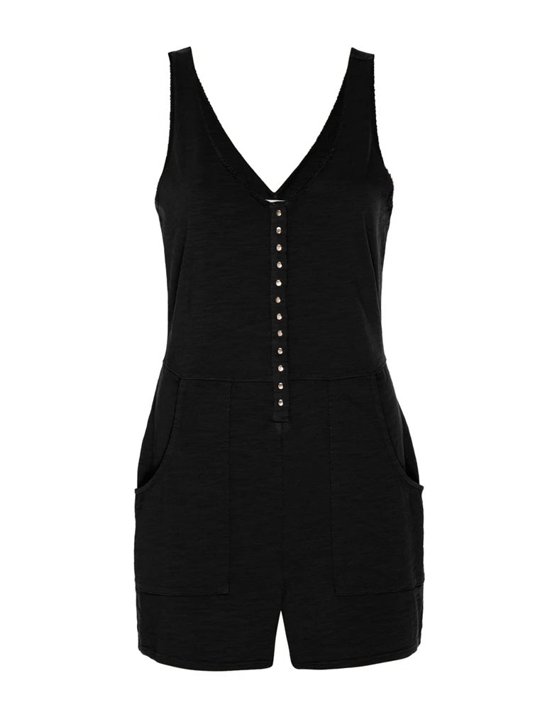 Nation LTD - Gidget Utility Romper in Jet Black Romper