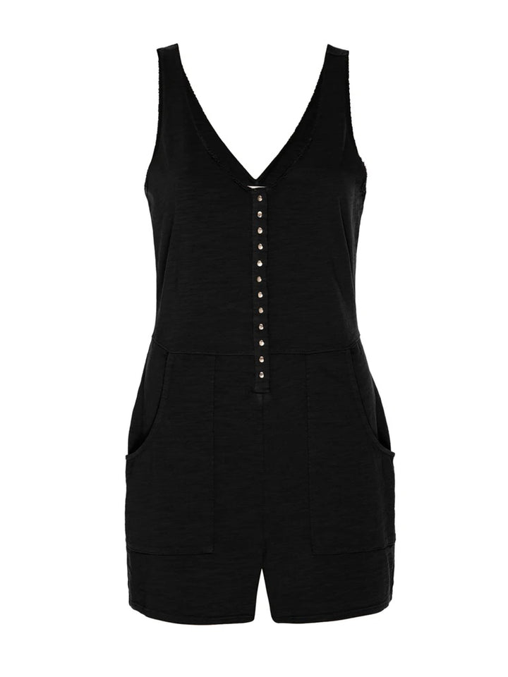 Nation LTD - Gidget Utility Romper in Jet Black Romper