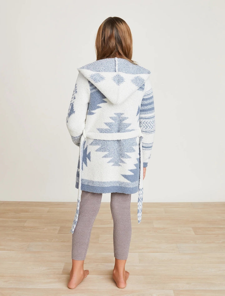 Barefoot Dreams - CozyChic Girl's Patchwork Cardi in Cream-Dusk
