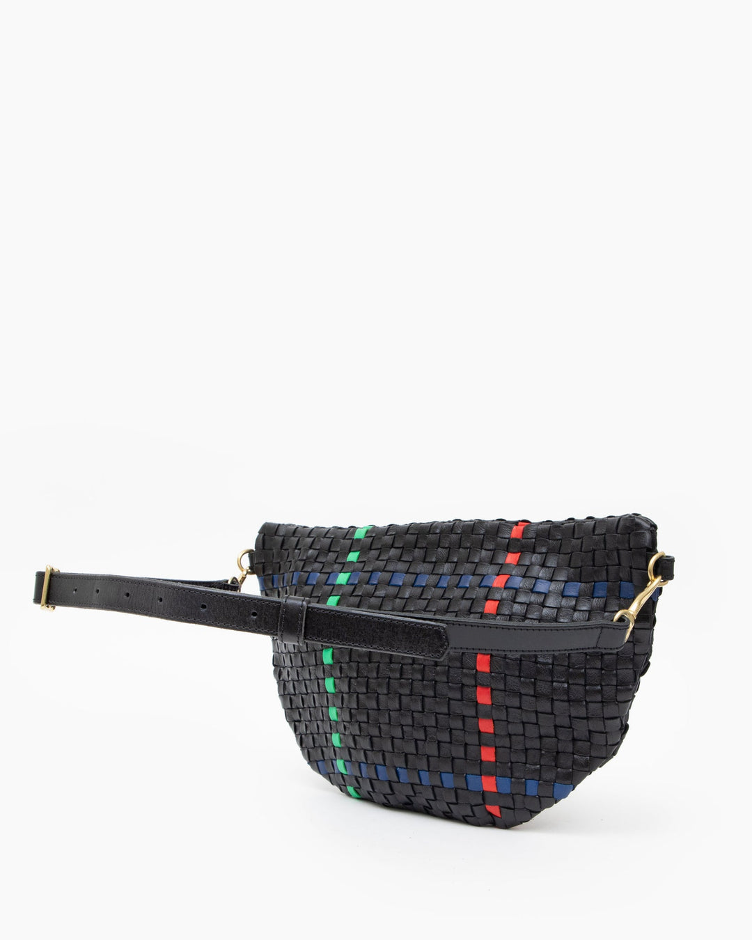Clare V. - Grande Fanny in Black w/ Pacific, Cherry Red & Parrot Green Plaid Woven Checker