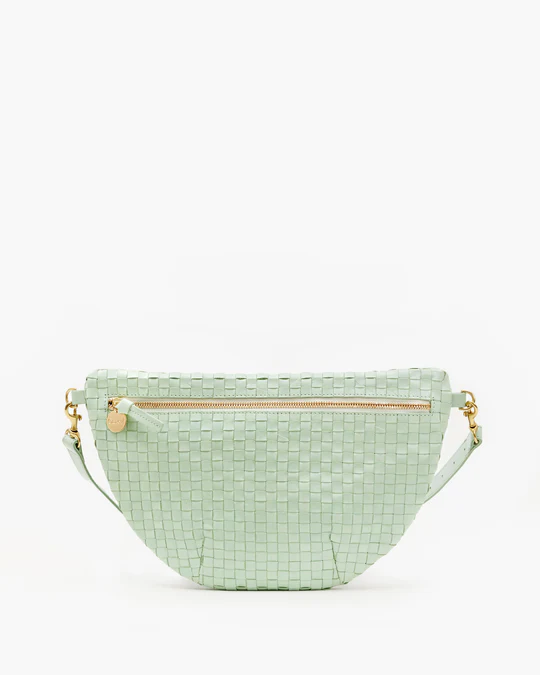 Clare V - Grande Fanny in Mist Woven Checker