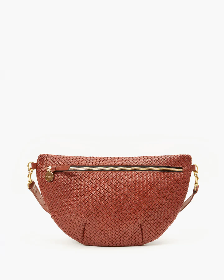 Clare V - Grande Fanny in Toffee Diagonal Woven