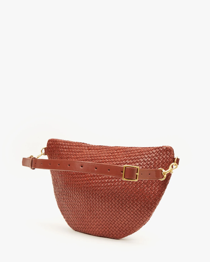 Clare V - Grande Fanny in Toffee Diagonal Woven