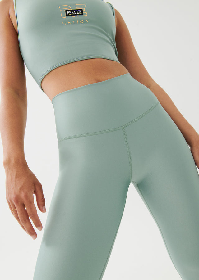 P.E NATION - Grand Stand Legging in Iceberg Green