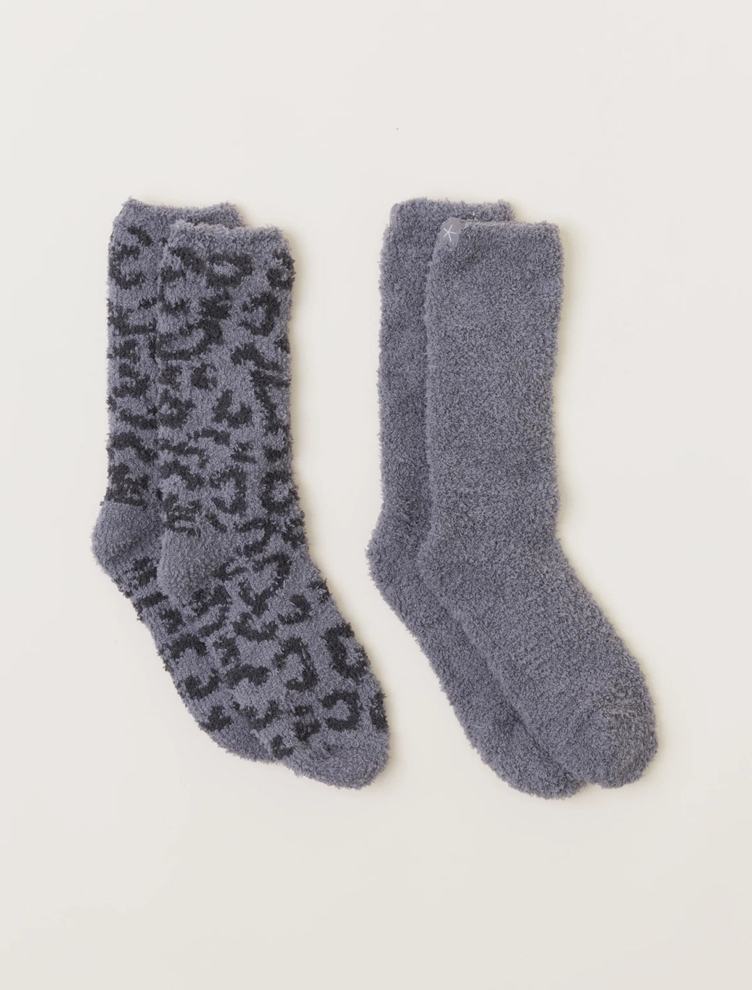 Barefoot Dreams - CozyChic Women's Barefoot in the Wild 2 Pair Socks Set in Graphite Carbon Multi
