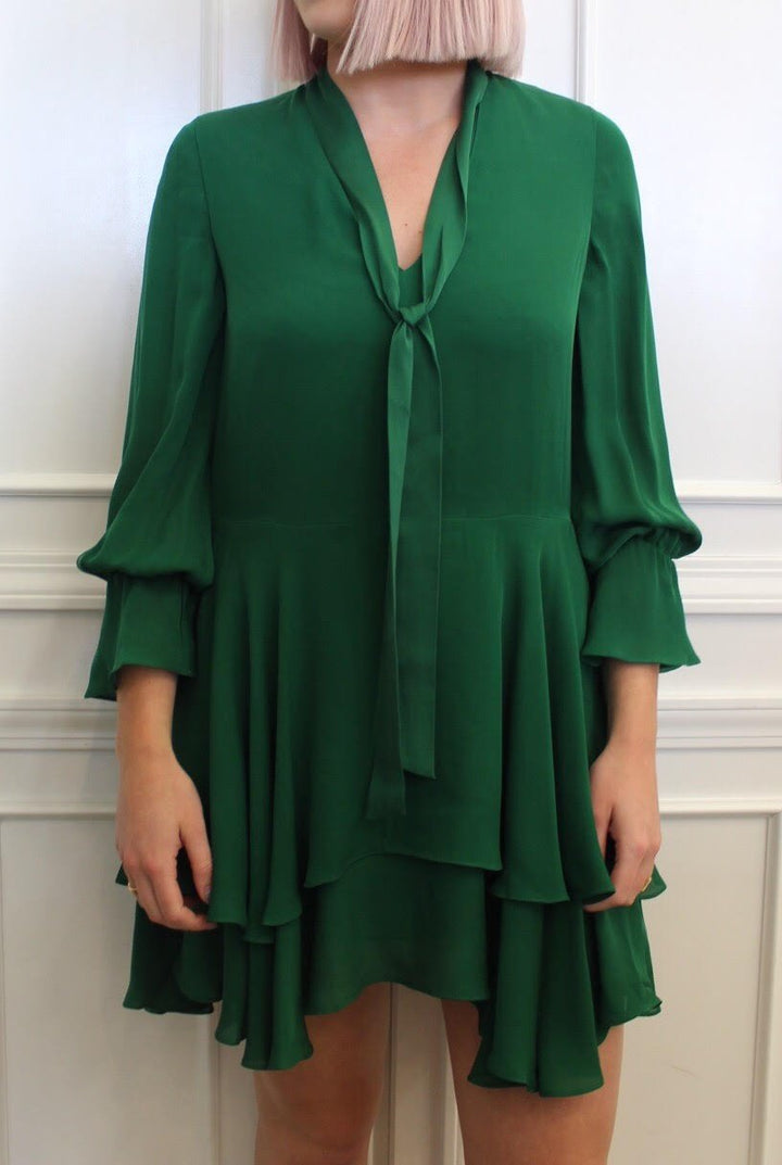 Alice + Olivia - Moore Tiered Silk Tunic Dress