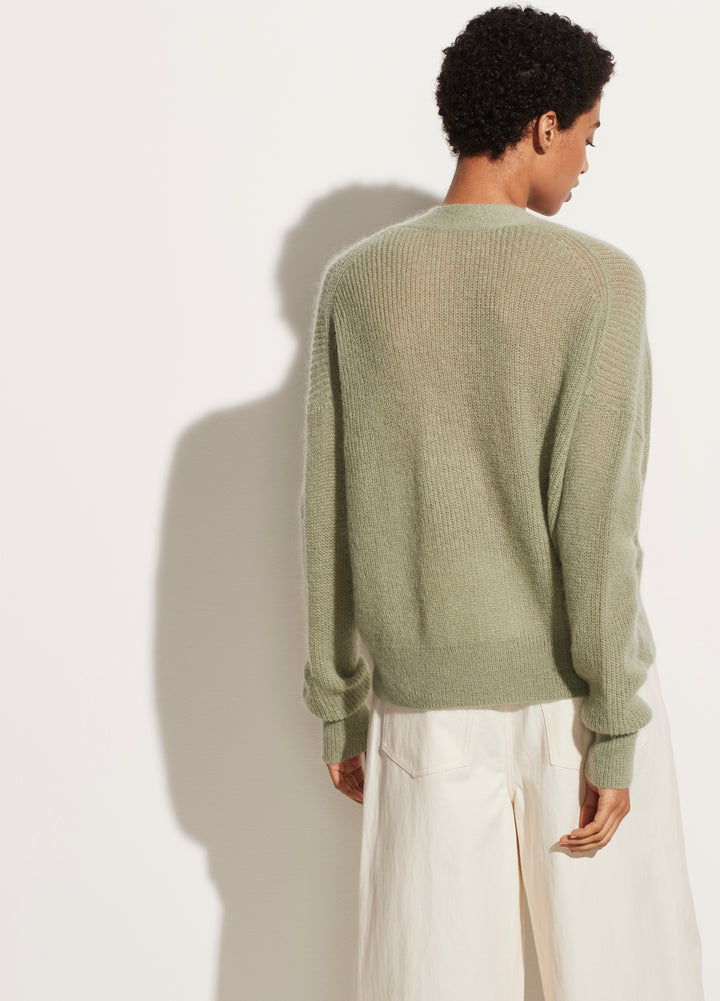 Vince - Open Stitch Cardigan in Jade