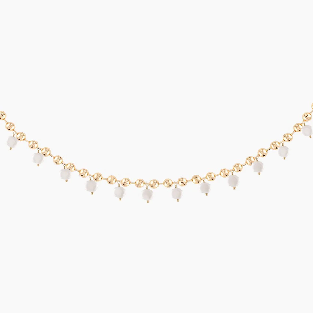 Alexa Leigh - Gypsie Pearl Necklace in Gold