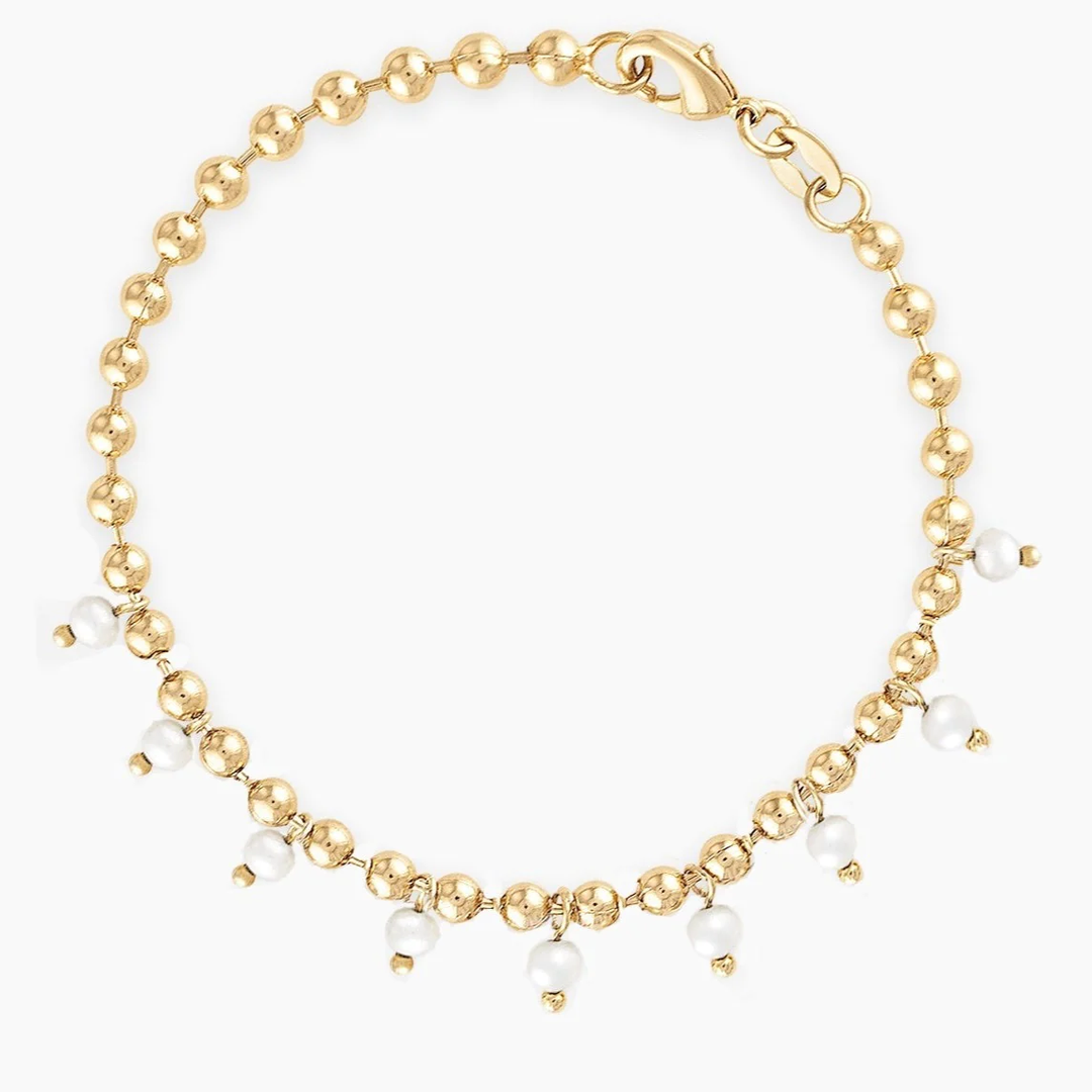 Alexa Leigh - Gypsie Pearl Bracelet in Gold
