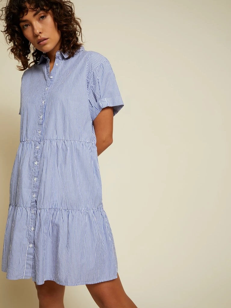 Nation LTD - Hallie Tiered Shirtdress in Banker Stripe Dresses