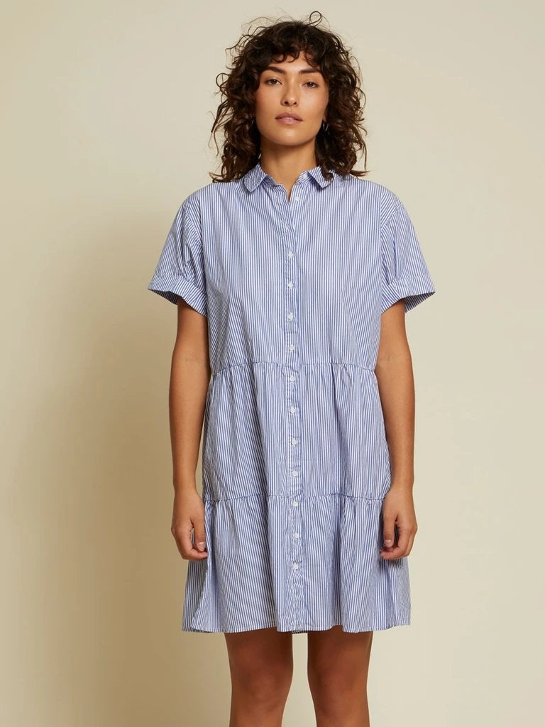 Nation LTD - Hallie Tiered Shirtdress in Banker Stripe Dresses